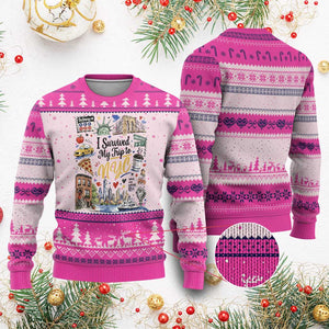 I Survived My Trip To NYC Iconic Symbols Graphic Ugly Christmas Sweater Funny New York City Travel Humor Vacation Souvernir