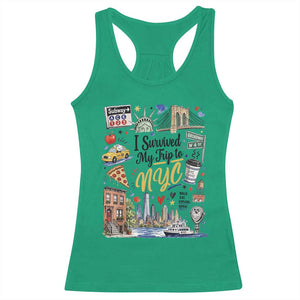 I Survived My Trip To NYC Iconic Symbols Graphic Racerback Tank Top Funny New York City Travel Humor Vacation Souvernir