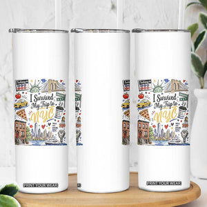 I Survived My Trip To NYC Iconic Symbols Graphic Skinny Tumbler Funny New York City Travel Humor Vacation Souvernir