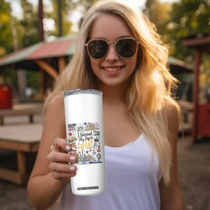 I Survived My Trip To NYC Iconic Symbols Graphic Skinny Tumbler Funny New York City Travel Humor Vacation Souvernir