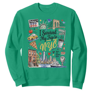 I Survived My Trip To NYC Iconic Symbols Graphic Sweatshirt Funny New York City Travel Humor Vacation Souvernir