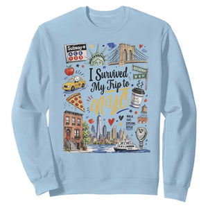 I Survived My Trip To NYC Iconic Symbols Graphic Sweatshirt Funny New York City Travel Humor Vacation Souvernir