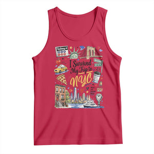 I Survived My Trip To NYC Iconic Symbols Graphic Tank Top Funny New York City Travel Humor Vacation Souvernir