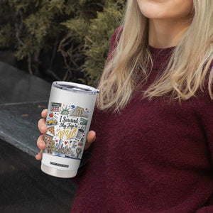 I Survived My Trip To NYC Iconic Symbols Graphic Tumbler Cup Funny New York City Travel Humor Vacation Souvernir