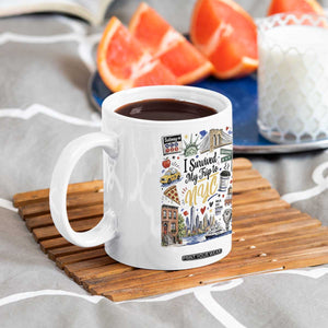 I Survived My Trip To NYC Iconic Symbols Graphic Coffee Mug Funny New York City Travel Humor Vacation Souvernir