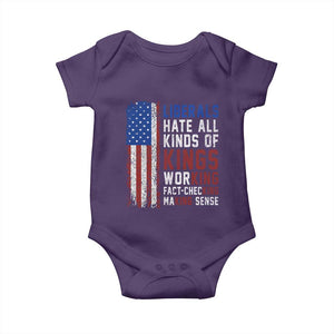 Liberals Hate All Kinds Of Kings American Flag Baby Onesie Working Fact Checking Making Sense Patriotic Sarcasm