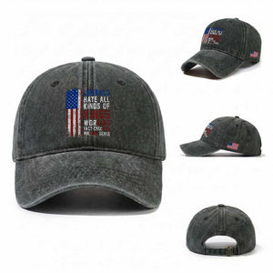 Liberals Hate All Kinds Of Kings American Flag Washed Cotton Baseball Cap Working Fact Checking Making Sense Patriotic Sarcasm