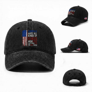 Liberals Hate All Kinds Of Kings American Flag Washed Cotton Baseball Cap Working Fact Checking Making Sense Patriotic Sarcasm
