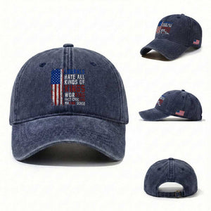 Liberals Hate All Kinds Of Kings American Flag Washed Cotton Baseball Cap Working Fact Checking Making Sense Patriotic Sarcasm