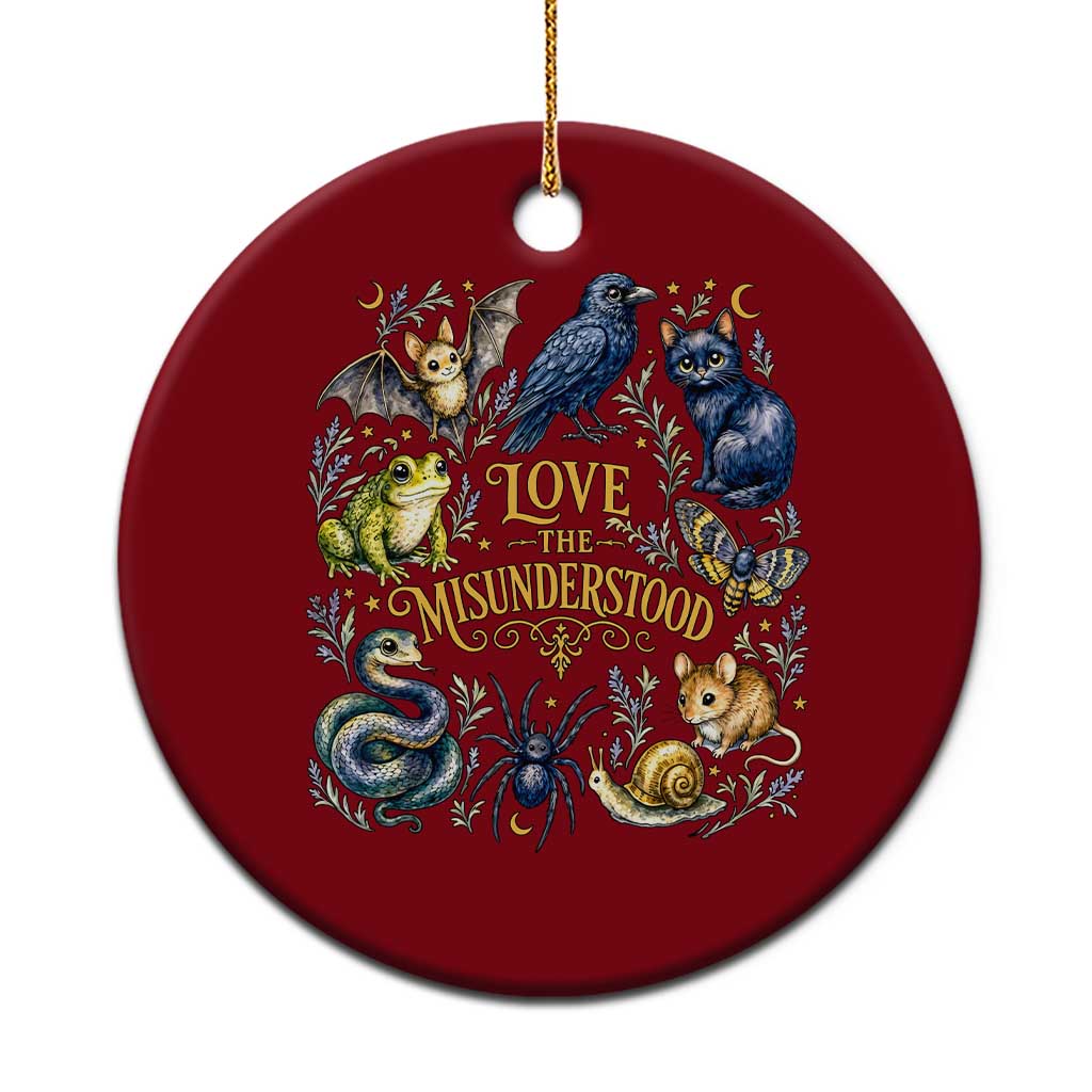 Love The Misunderstood Whimsigoth Dark Cottagecore Ceramic Ornament Bat Crow Black Cat Frog Snake Spooky Folklore TS02 1pc Red Print Your Wear