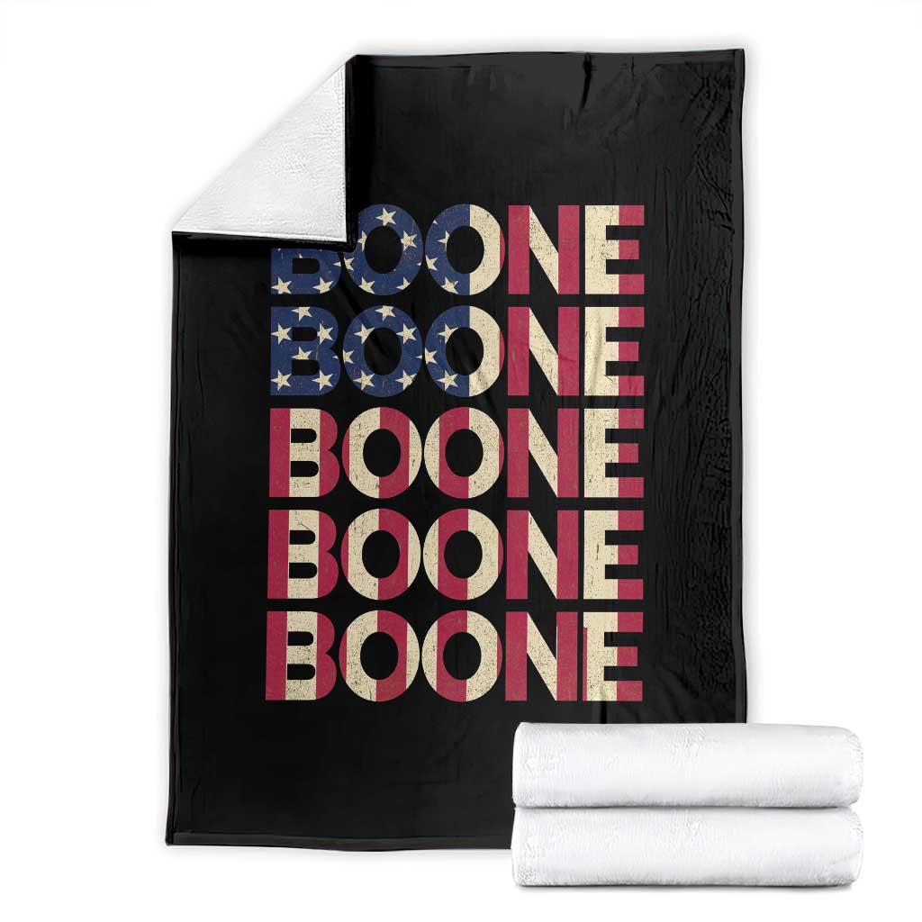 Boone Name Lover American Flag USA Stars Stripes Throw Blanket TS02 Black Print Your Wear