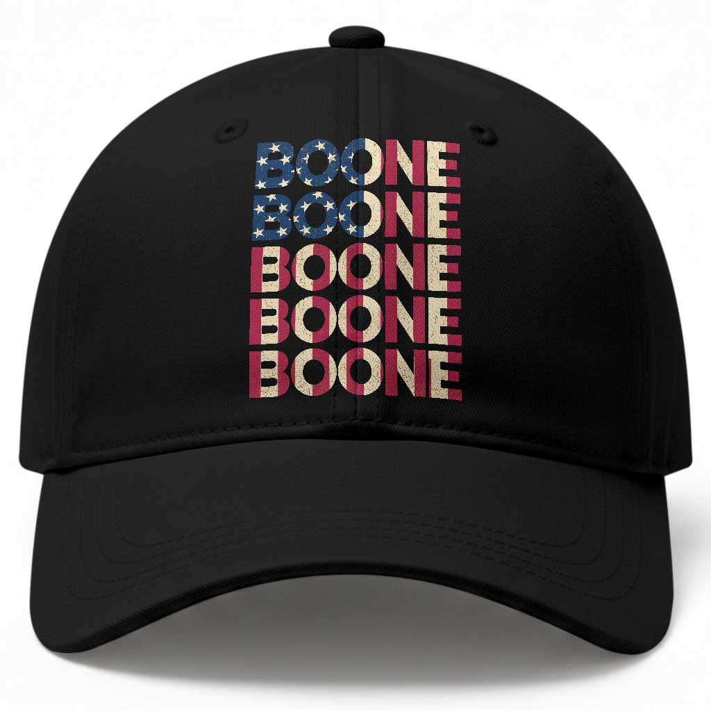 Boone Name Lover American Flag USA Stars Stripes Baseball Cap TS02 Print Your Wear