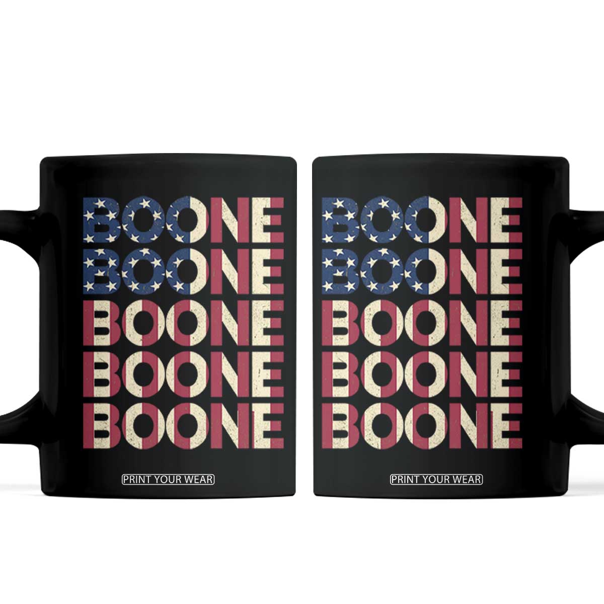Boone Name Lover American Flag USA Stars Stripes Coffee Mug TS02 Black Print Your Wear