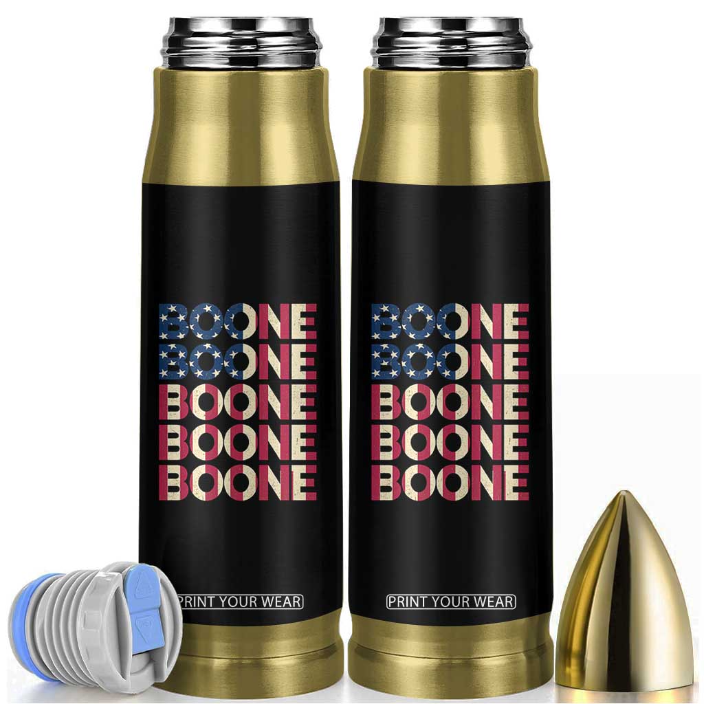 Boone Name Lover American Flag USA Stars Stripes Bullet Tumbler TS02 Black Print Your Wear