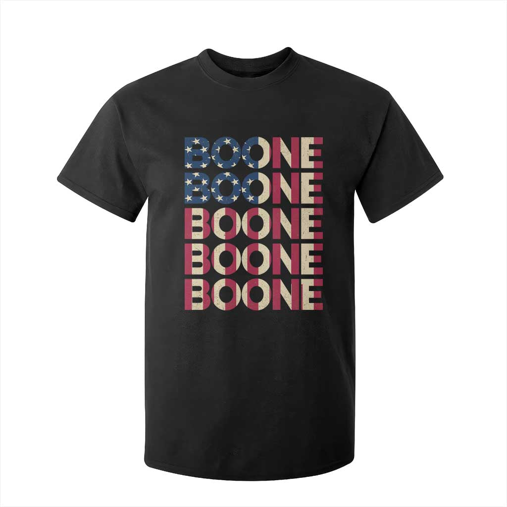 Boone Name Lover American Flag USA Stars Stripes T Shirt For Kid TS02 Black Print Your Wear