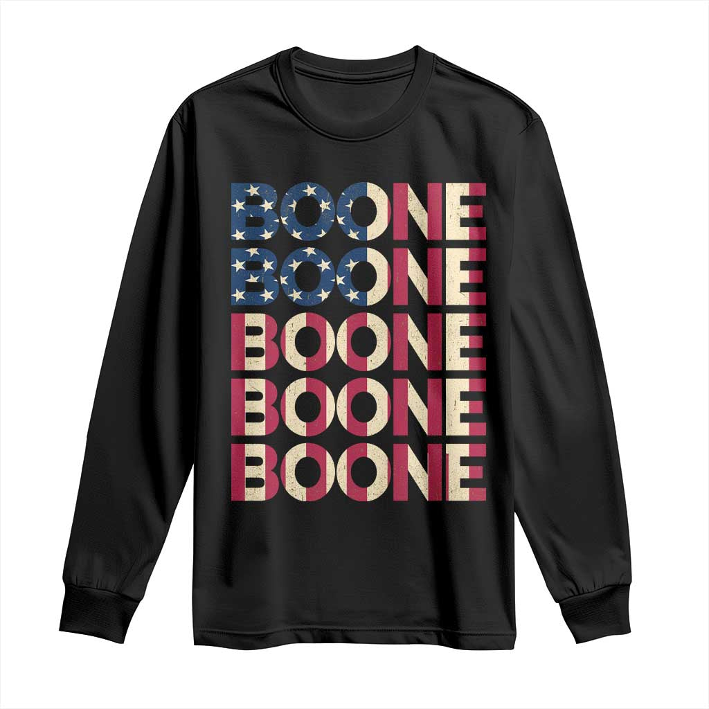 Boone Name Lover American Flag USA Stars Stripes Long Sleeve Shirt TS02 Black Print Your Wear