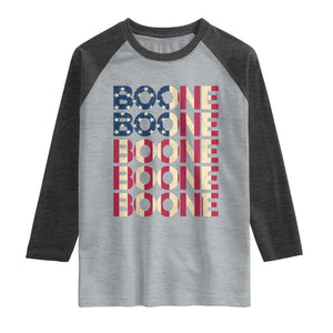 Boone Name Lover American Flag USA Stars Stripes Raglan Shirt