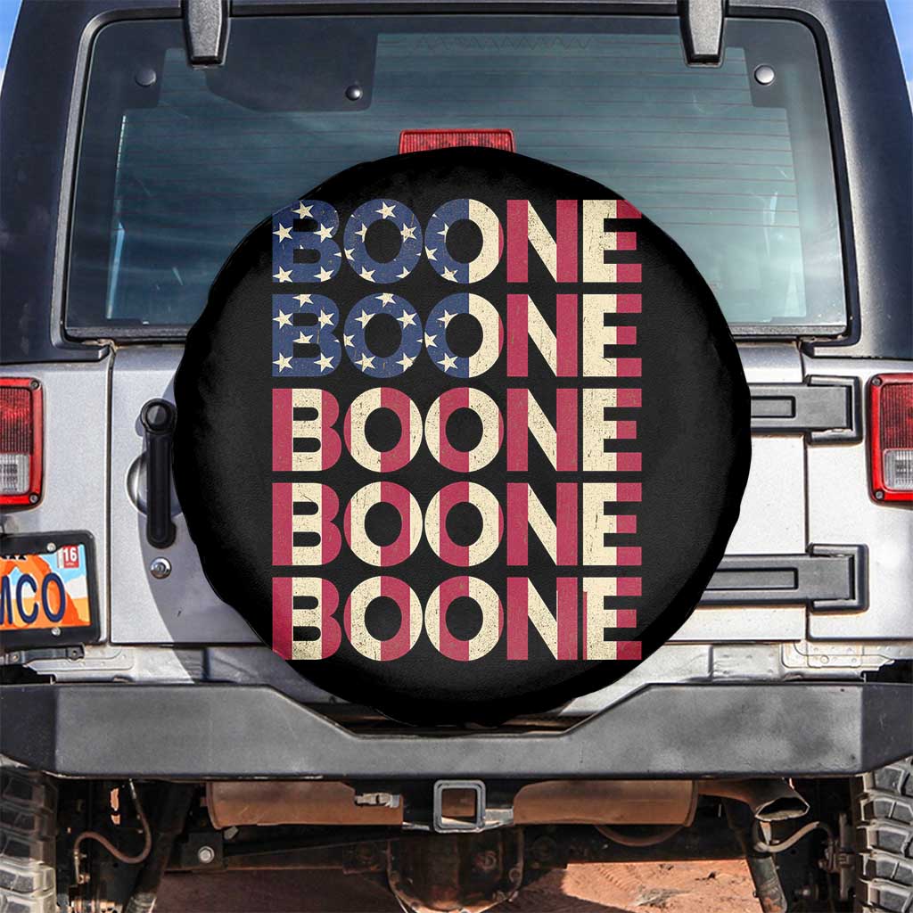 Boone Name Lover American Flag USA Stars Stripes Spare Tire Cover TS02 No hole Black Print Your Wear