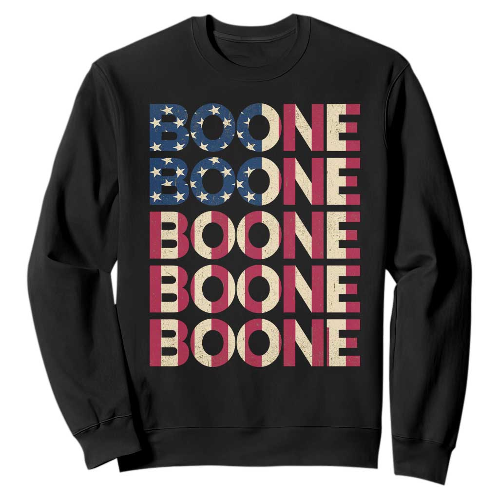 Boone Name Lover American Flag USA Stars Stripes Sweatshirt TS02 Black Print Your Wear