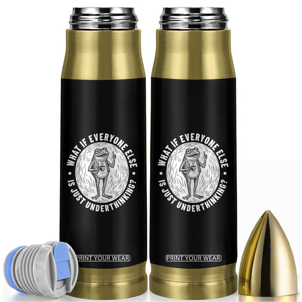Funny Vintage Relaxed Frog Drinking Coffee Meme Bullet Tumbler Wish I Lacked Critical Thinking Skills You All Seem So Happy TS02 Black Print Your Wear