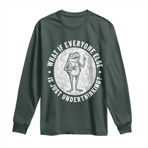 Funny Vintage Relaxed Frog Drinking Coffee Meme Long Sleeve Shirt Wish I Lacked Critical Thinking Skills You All Seem So Happy