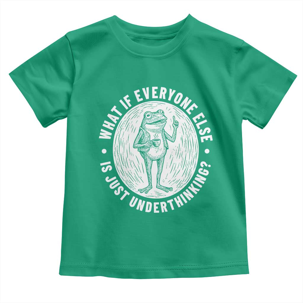 Funny Vintage Relaxed Frog Drinking Coffee Meme Toddler T Shirt Wish I Lacked Critical Thinking Skills You All Seem So Happy