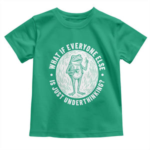 Funny Vintage Relaxed Frog Drinking Coffee Meme Toddler T Shirt Wish I Lacked Critical Thinking Skills You All Seem So Happy