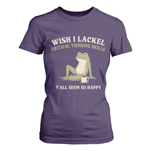 Funny Overthinking Frog Drinking Coffee Meme T Shirt For Women What If Everyone Else Is Just Underthinking