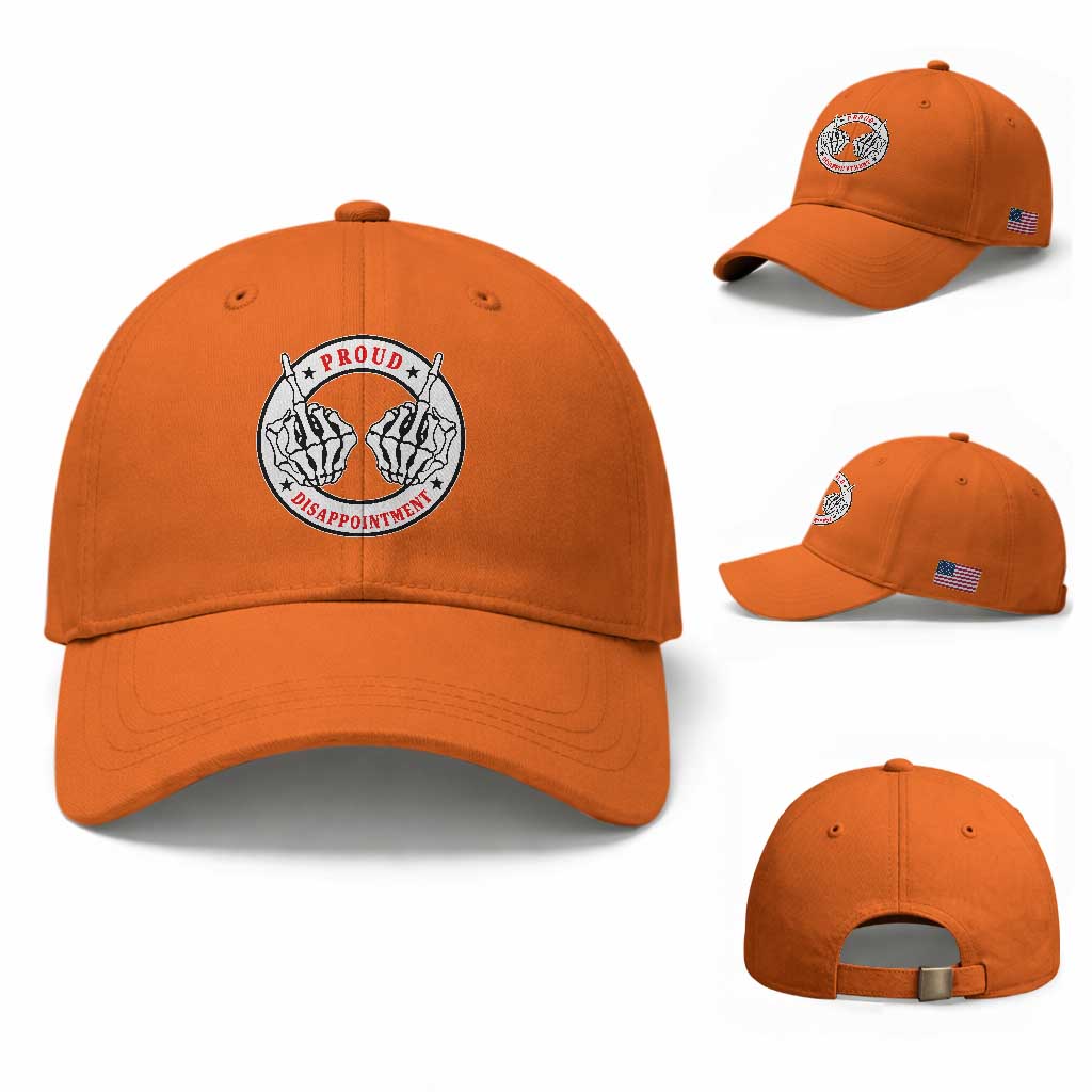 Proud Disappointment Skeleton Middle Finger Baseball Cap Edgy Sarcastic Rebel Attitude Family Black Sheep Humor