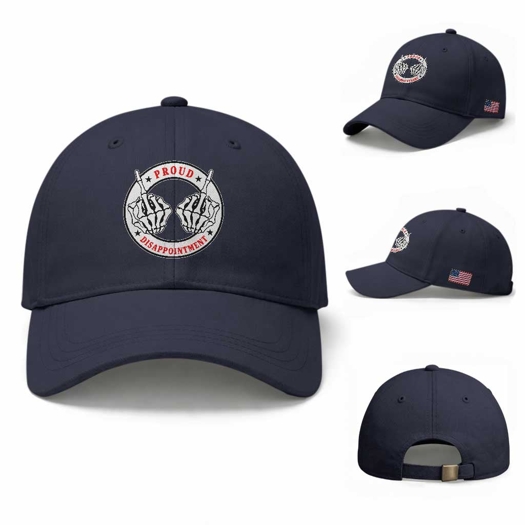 Proud Disappointment Skeleton Middle Finger Baseball Cap Edgy Sarcastic Rebel Attitude Family Black Sheep Humor