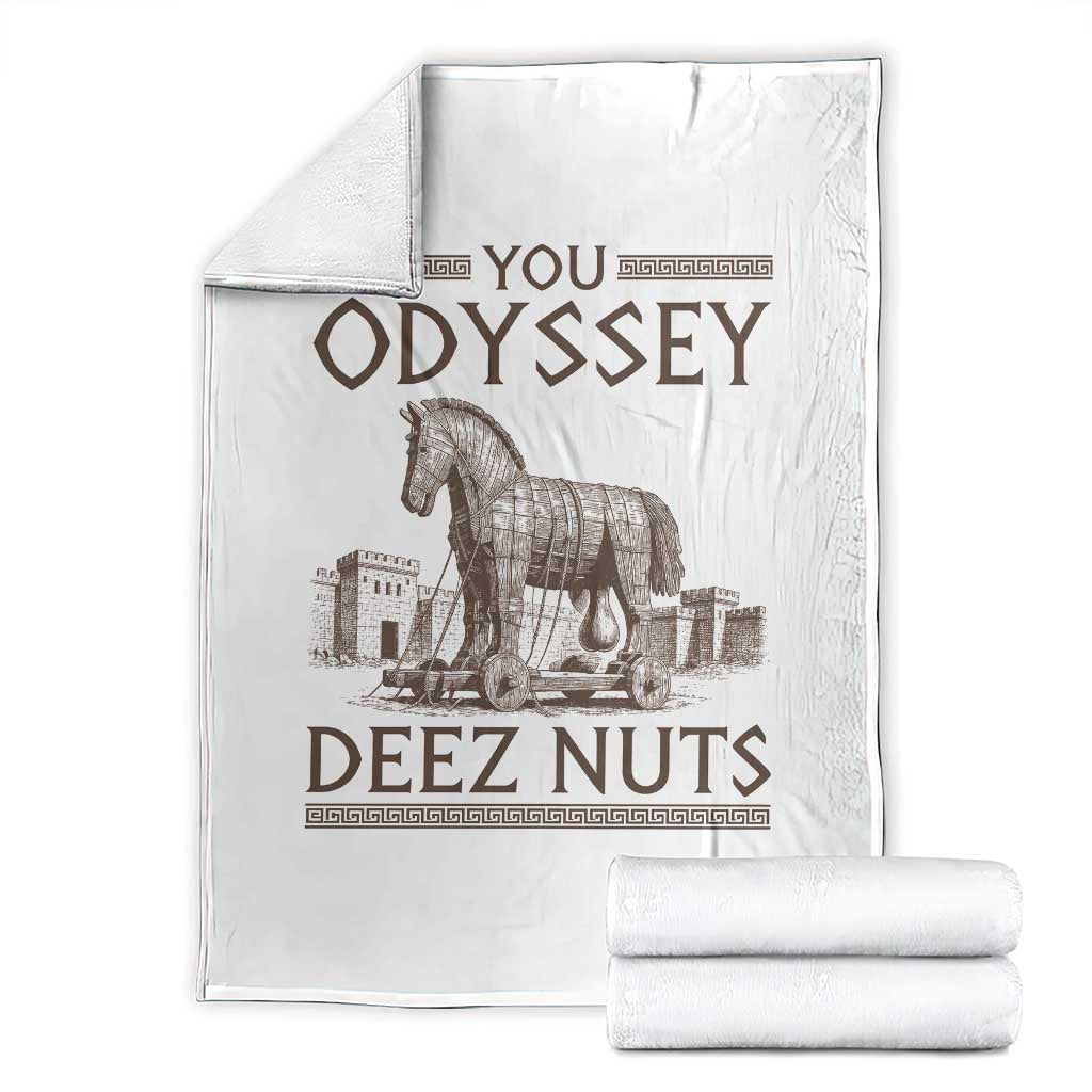 Funny Trojan Horse You Odyssey Deez Nuts Throw Blanket Offensive Adult Humor Greek Mythology Humor TS02 White Print Your Wear