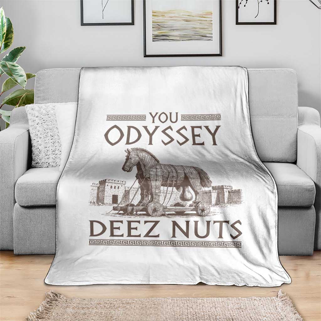 Funny Trojan Horse You Odyssey Deez Nuts Throw Blanket Offensive Adult Humor Greek Mythology Humor