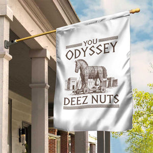 Funny Trojan Horse You Odyssey Deez Nuts Garden Flag Offensive Adult Humor Greek Mythology Humor