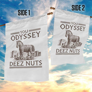 Funny Trojan Horse You Odyssey Deez Nuts Garden Flag Offensive Adult Humor Greek Mythology Humor
