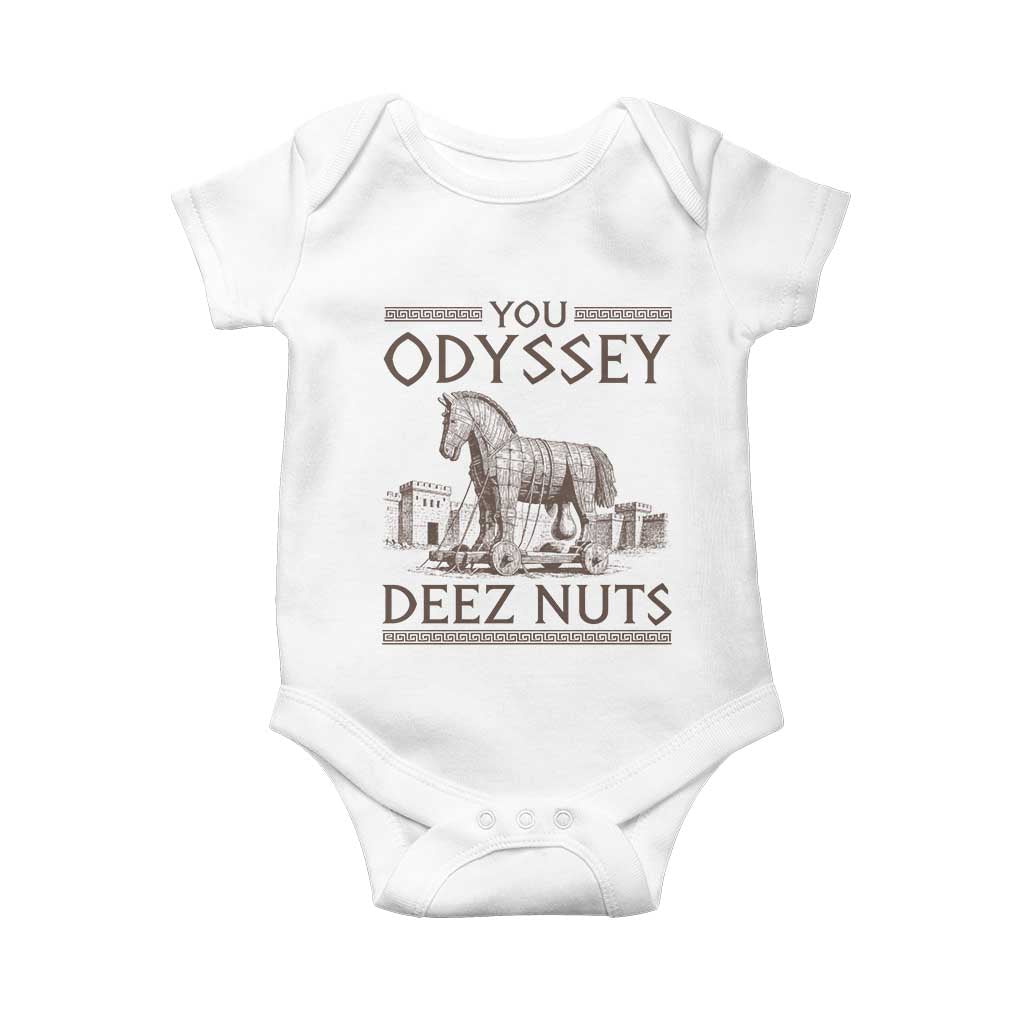 Funny Trojan Horse You Odyssey Deez Nuts Baby Onesie Offensive Adult Humor Greek Mythology Humor TS02 White Print Your Wear