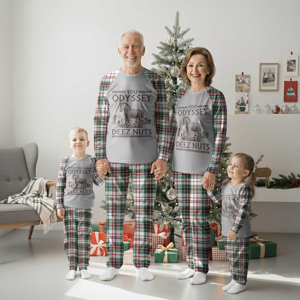 Funny Trojan Horse You Odyssey Deez Nuts Plaid Pajama Set Offensive Adult Humor Greek Mythology Humor