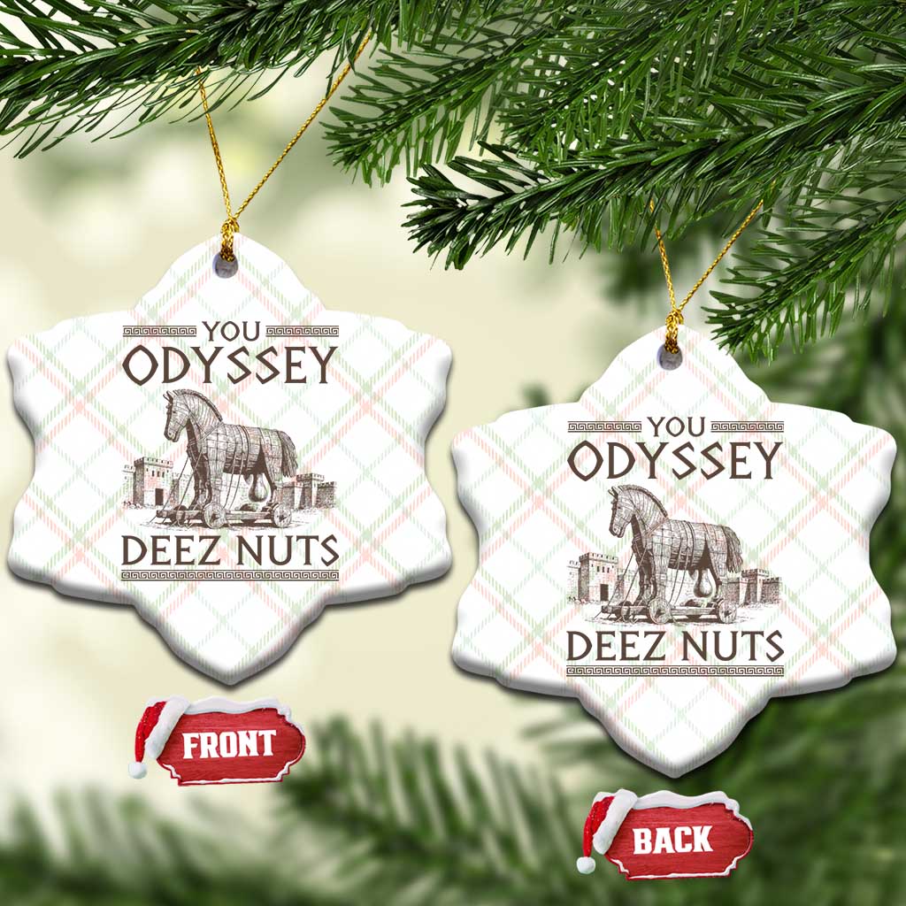 Funny Trojan Horse You Odyssey Deez Nuts Ceramic Ornament Offensive Adult Humor Greek Mythology Humor