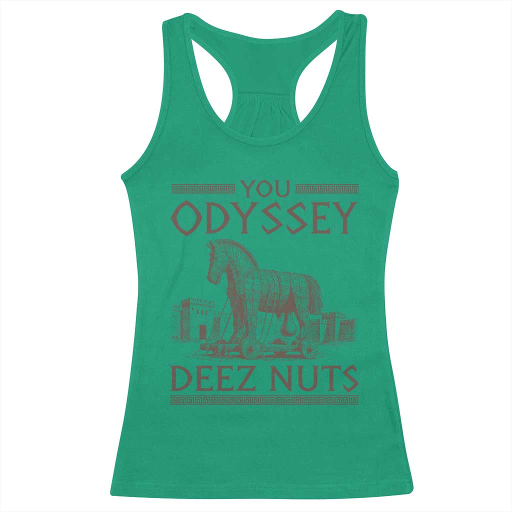 Funny Trojan Horse You Odyssey Deez Nuts Racerback Tank Top Offensive Adult Humor Greek Mythology Humor