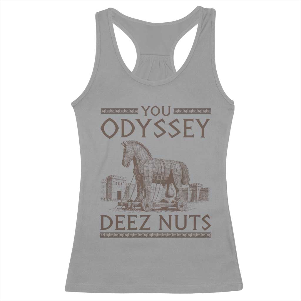 Funny Trojan Horse You Odyssey Deez Nuts Racerback Tank Top Offensive Adult Humor Greek Mythology Humor