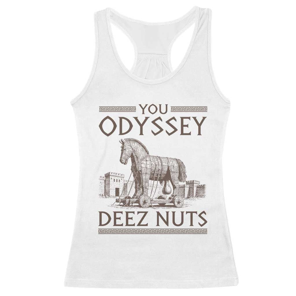 Funny Trojan Horse You Odyssey Deez Nuts Racerback Tank Top Offensive Adult Humor Greek Mythology Humor
