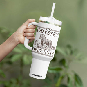 Funny Trojan Horse You Odyssey Deez Nuts Tumbler With Handle Offensive Adult Humor Greek Mythology Humor