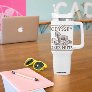 Funny Trojan Horse You Odyssey Deez Nuts Tumbler With Handle Offensive Adult Humor Greek Mythology Humor