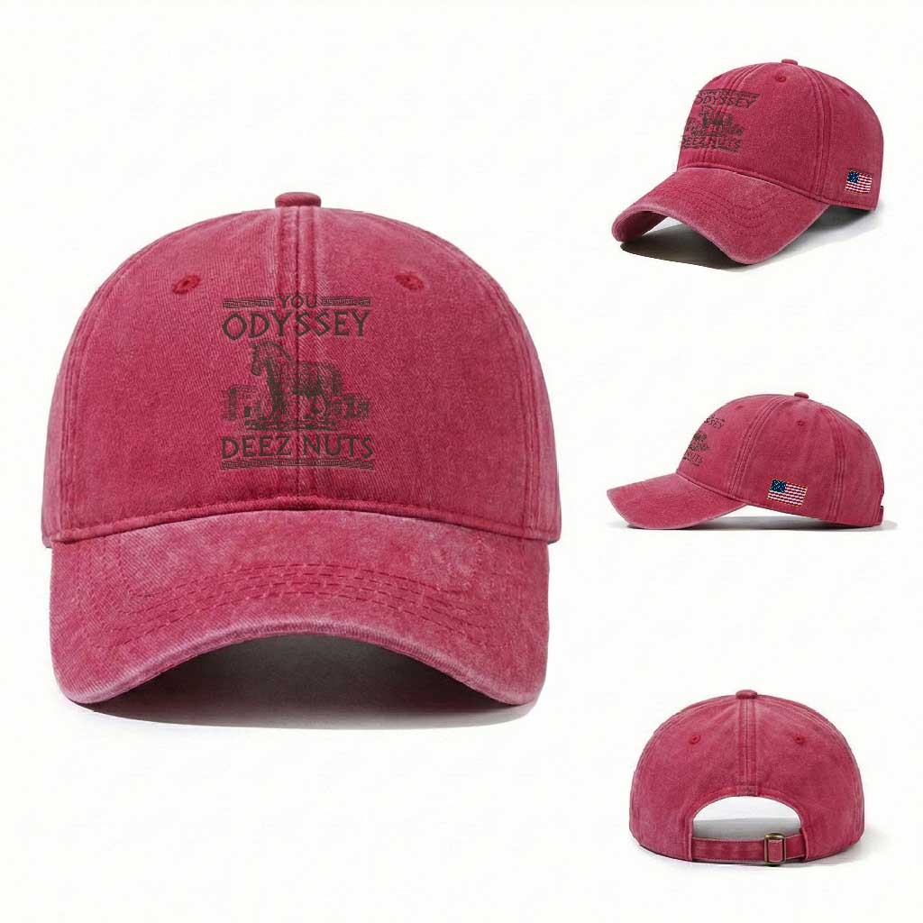 Funny Trojan Horse You Odyssey Deez Nuts Washed Cotton Baseball Cap Offensive Adult Humor Greek Mythology Humor