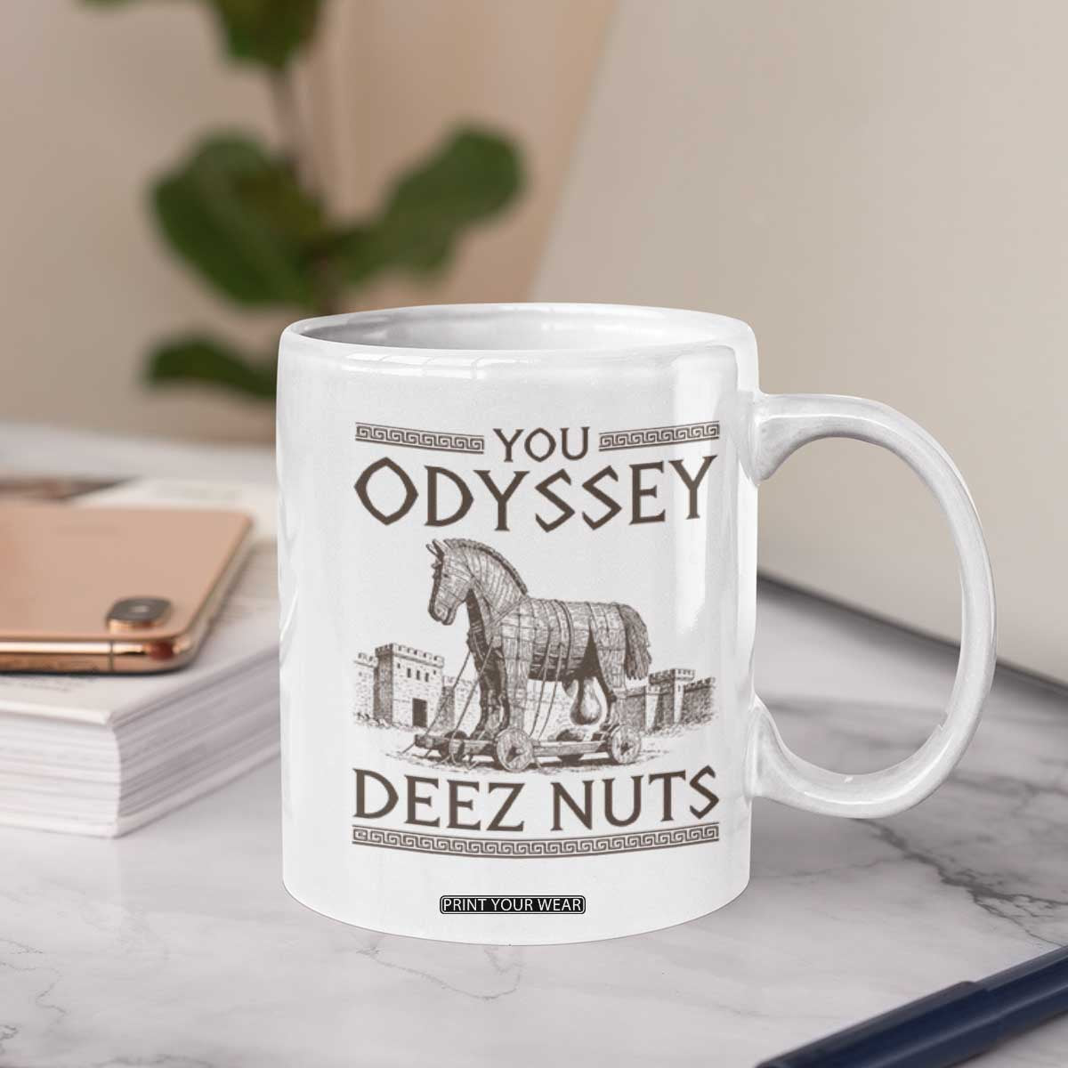 Funny Trojan Horse You Odyssey Deez Nuts Coffee Mug Offensive Adult Humor Greek Mythology Humor