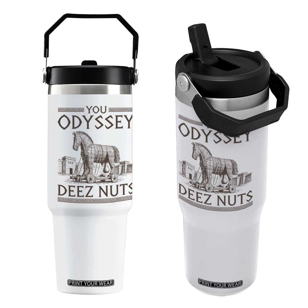 Funny Trojan Horse You Odyssey Deez Nuts Flip Straw Tumbler Offensive Adult Humor Greek Mythology Humor