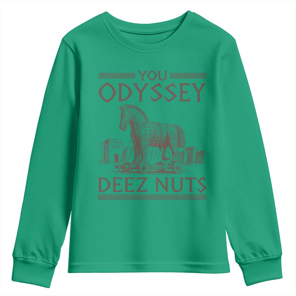 Funny Trojan Horse You Odyssey Deez Nuts Youth Sweatshirt Offensive Adult Humor Greek Mythology Humor
