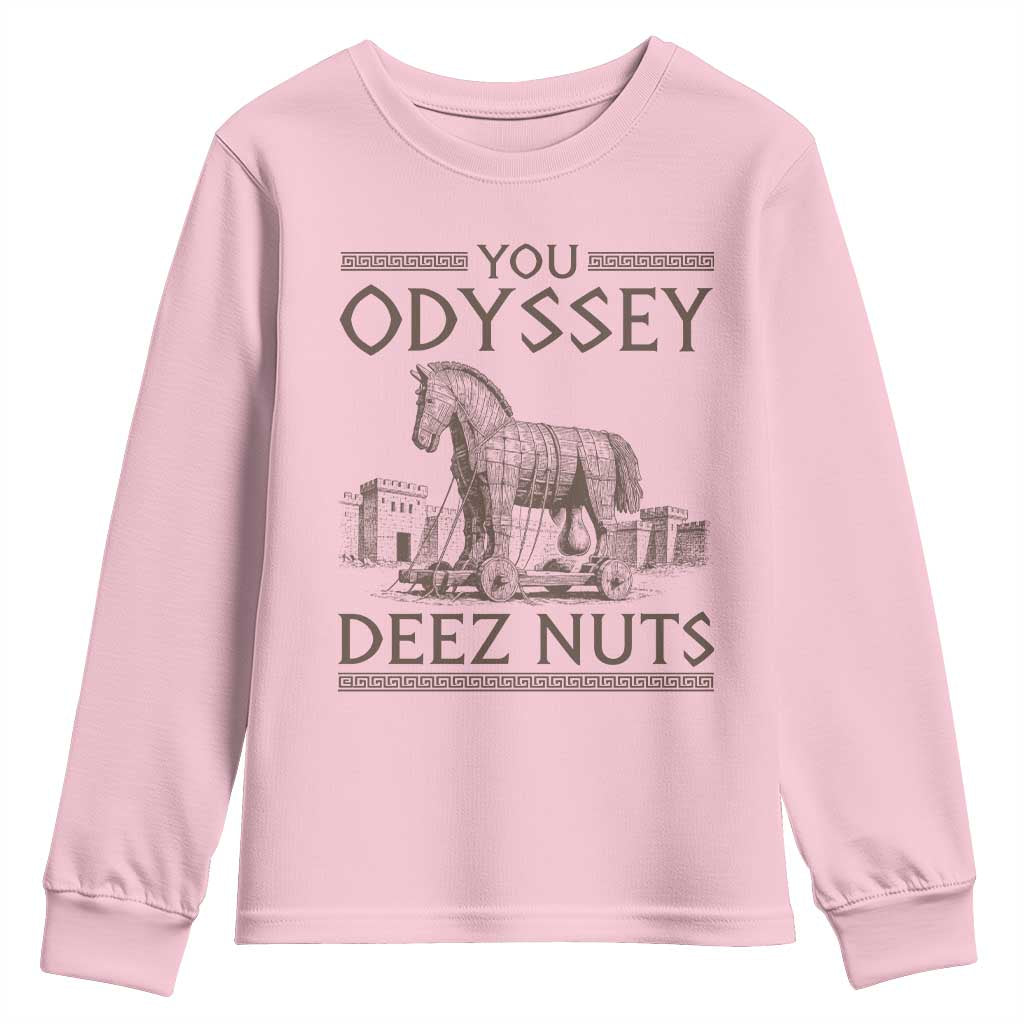 Funny Trojan Horse You Odyssey Deez Nuts Youth Sweatshirt Offensive Adult Humor Greek Mythology Humor