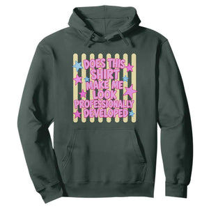 Does This Shirt Make Me Look Professionally Developed Hoodie Y2K Retro Stars Funny Professional Development Workplace Humor