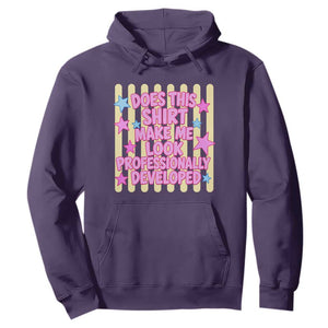 Does This Shirt Make Me Look Professionally Developed Hoodie Y2K Retro Stars Funny Professional Development Workplace Humor
