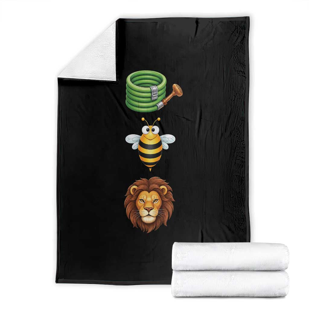 Hose Bee Lion Meme Slang Funny Sarcastic Pun Graphic Throw Blanket TS02 Black Print Your Wear